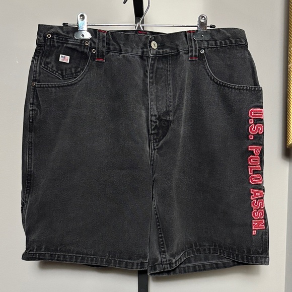 US Polo Assn Size 36 Black Wash Jorts Denim Shorts - Picture 1 of 4